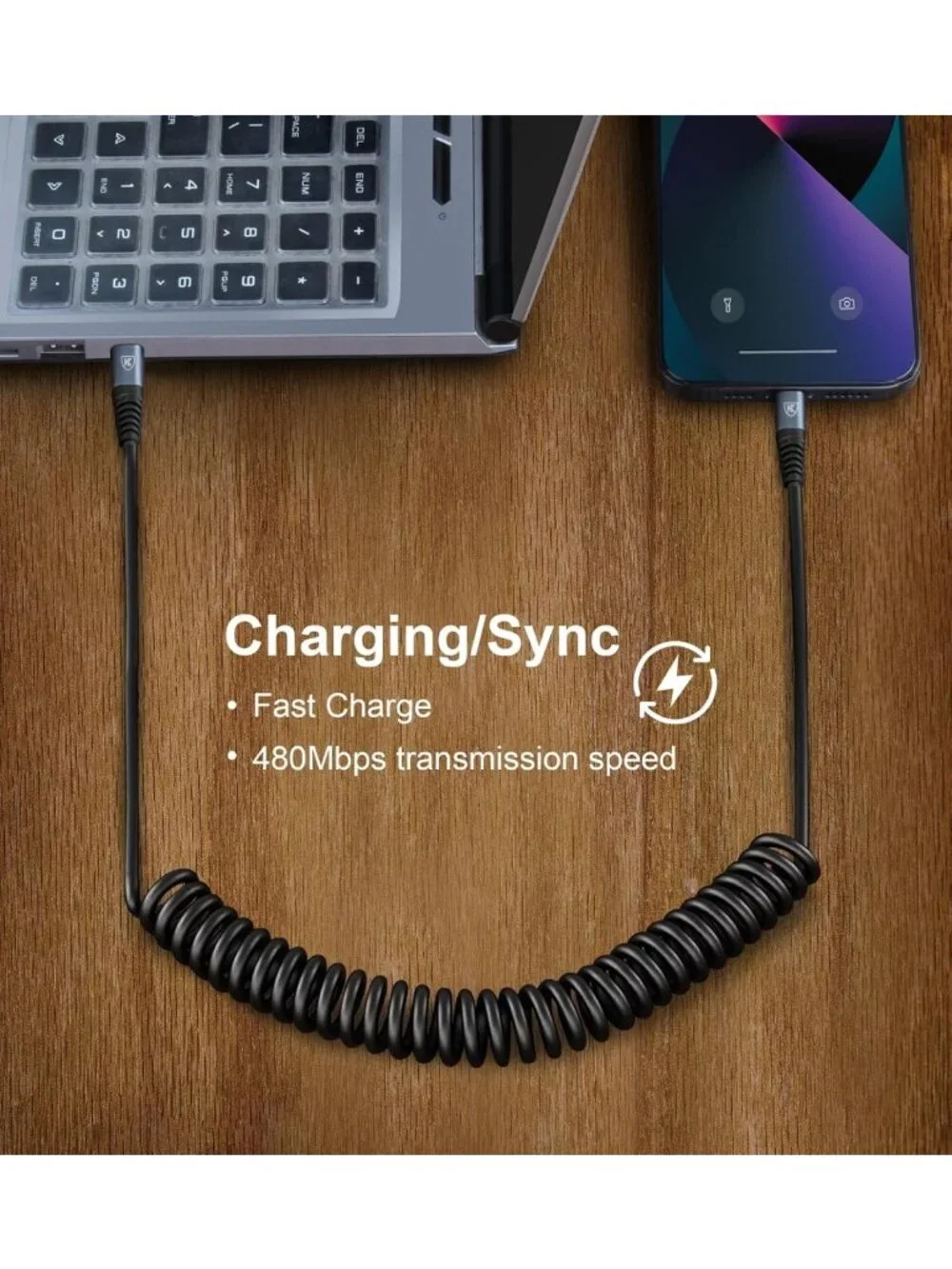 Coiled USB C to USB C Charger Cable 3FT & 6FT - 2 Pack for Car & Home Use